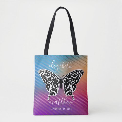 Elegant Butterfly Design with Amazing Sunset Tote Bag