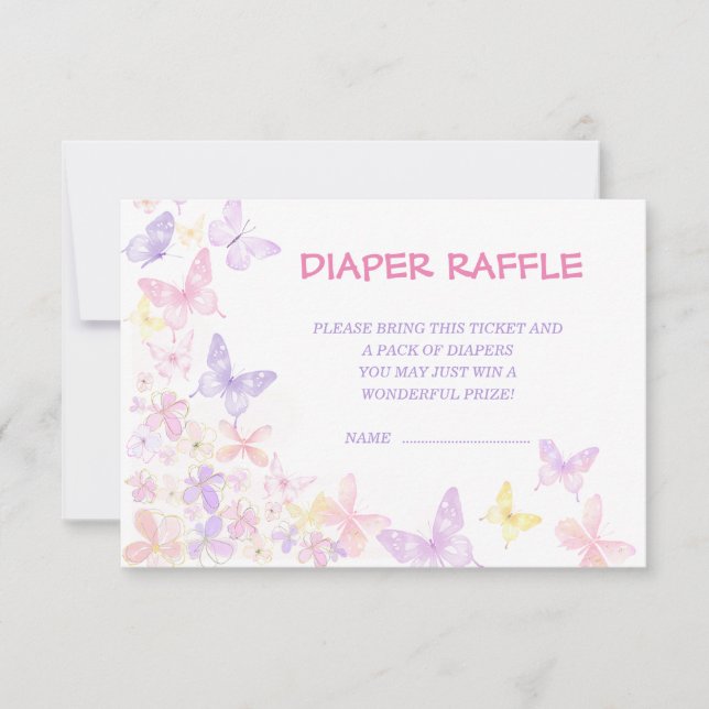 Elegant Butterfly Diaper Raffle Baby Shower