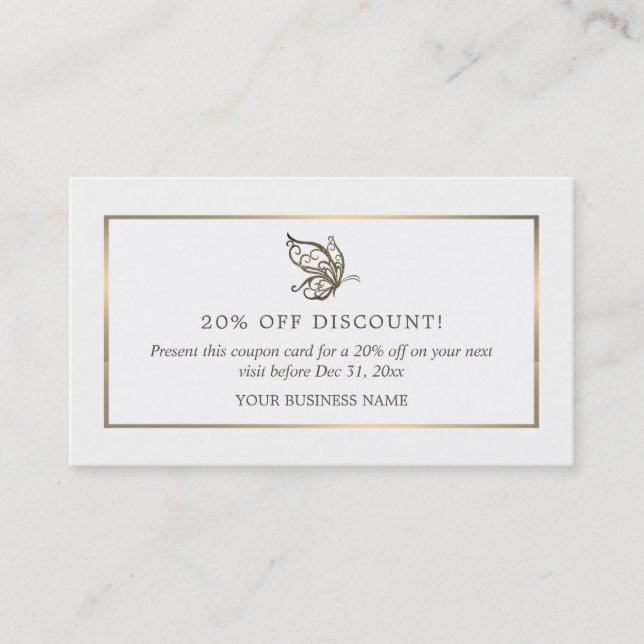 Elegant Butterfly, Discount Voucher (Front)