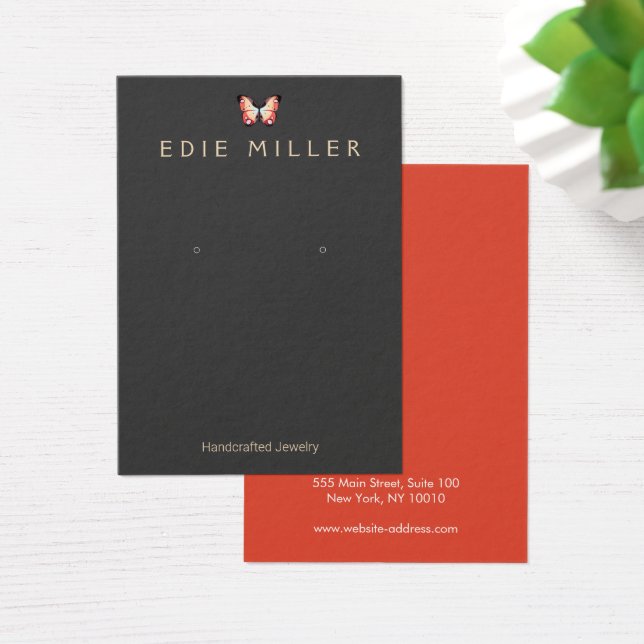 Elegant Butterfly Earring Display Card (Desk)