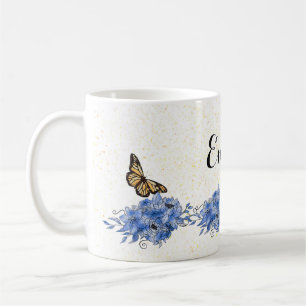 Elegant Butterfly Floral Aesthetic Coffee Mug