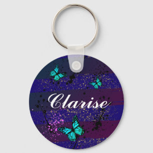 Elegant Butterfly Floral Aesthetic Keychain