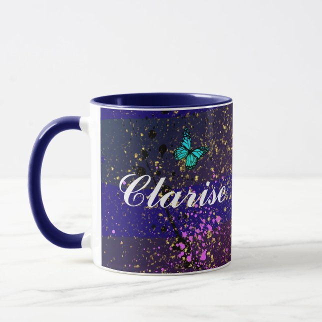 Elegant Butterfly Floral Aesthetic Mug (Left)