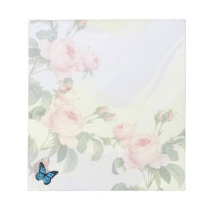 Elegant Butterfly Floral Aesthetic Notepad