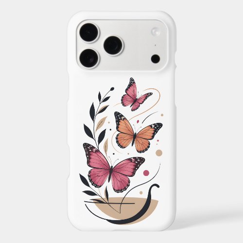 Elegant Butterfly Floral Botanical Design iPhone 17 Pro Max Case
