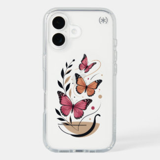 Elegant Butterfly Floral Botanical Design iPhone 16 Case