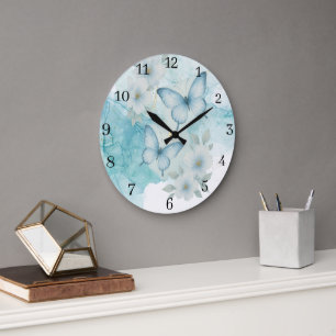 Elegant Butterfly Floral Wall Clock