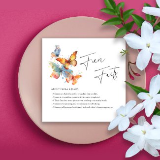 Elegant Butterfly Fun Facts Personalized Wedding