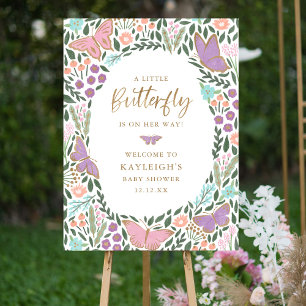 Elegant Butterfly Garden Baby Shower Foam Board