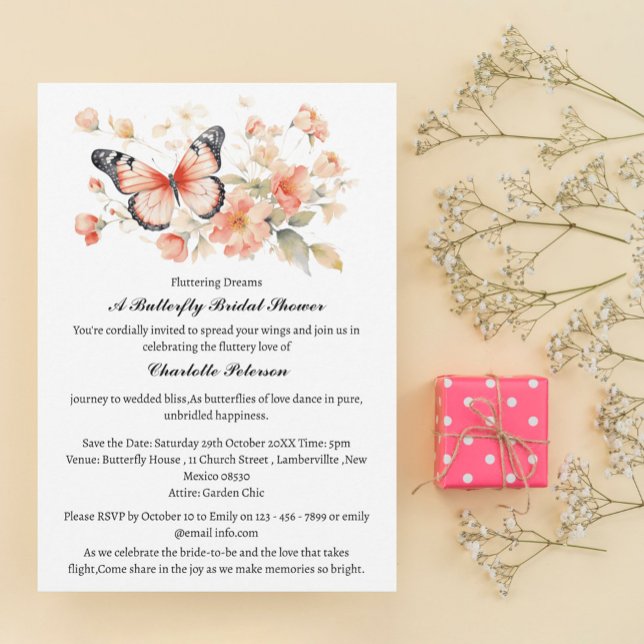 Elegant Butterfly Garden Floral Invitation (Creator Uploaded)