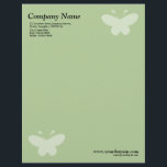Elegant Butterfly - Green Letterhead<br><div class="desc">A business letterhead with an attractive and elegant butterfly motif in the top right and bottom left hand corners of the page positioned half an inch from the edges. Company name, address along with telephone, Fax and Mobile numbers in the top left corner. Web and email address aligned in the...</div>