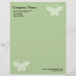 Elegant Butterfly - Green Letterhead