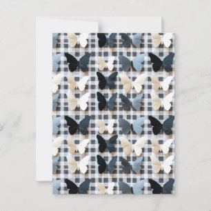 Elegant Butterfly Grid Pattern Postcard