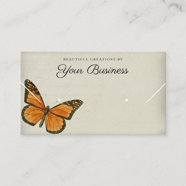 Elegant Butterfly Horizontal Jewelry Display  Business Card (Front)