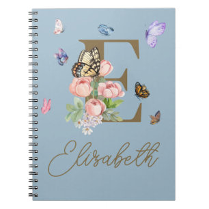 Elegant Butterfly Initial Notebook