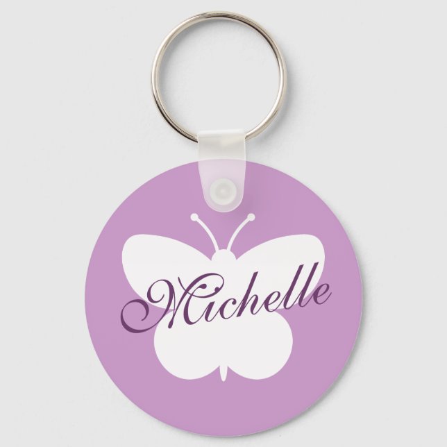 Elegant butterfly keychain for girls | Lavender (Front)