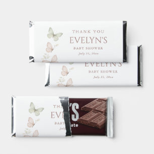 Elegant Butterfly Kisses Baby Shower Thank You Hershey Bar Favors