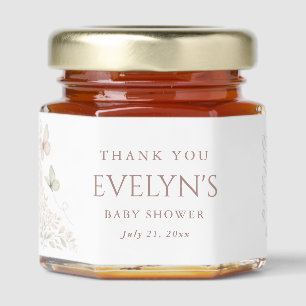 Elegant Butterfly Kisses Baby Shower Thank You Honey Jar Favors
