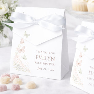 Elegant Butterfly Kisses Baby Wishes Baby Shower Favor Boxes