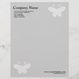 Elegant Butterfly - Light Gray Letterhead