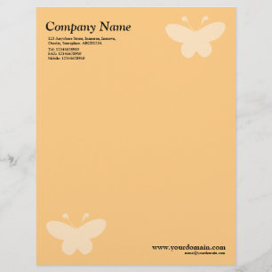 Elegant Butterfly - Light Orange Letterhead