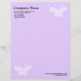 Elegant Butterfly - Light Purple Letterhead