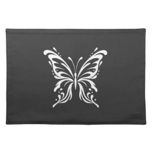 Elegant Butterfly Line Art Floral Aesthetic Design Cloth Placemat