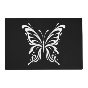 Elegant Butterfly Line Art Floral Aesthetic Design Placemat