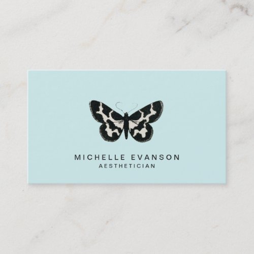 Elegant Butterfly Logo Mint Green Business Card