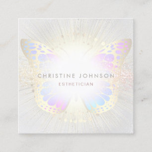 elegant butterfly logo square business card