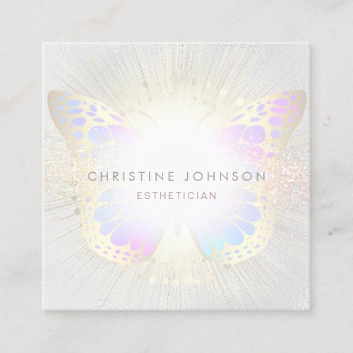 elegant butterfly logo square business card