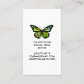 Elegant Butterfly Monarch Beauty Lashes Business Card (Back)