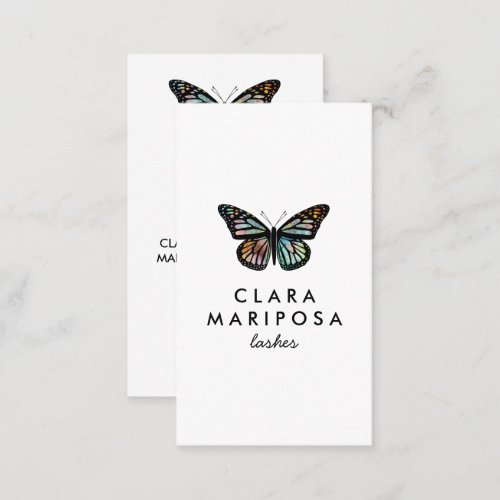Elegant Butterfly Monarch Beauty Lashes QR Code Business Card