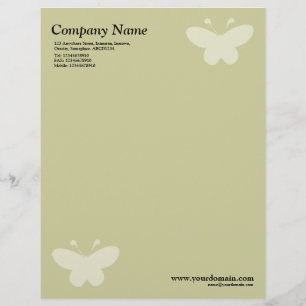 Elegant Butterfly Motif - Light Khaki Letterhead