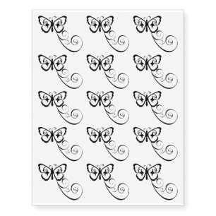 Elegant Butterfly Nature Garden Design Temporary Tattoos