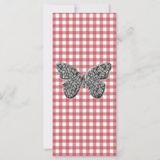 Elegant Butterfly On Red Gingham Bookmark (Front)