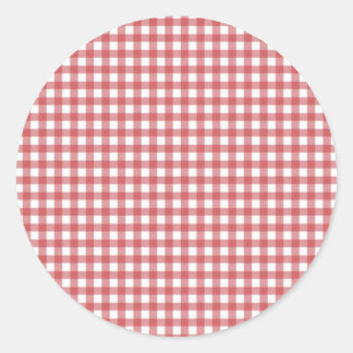 Elegant Butterfly On Red Gingham Classic Round Sticker