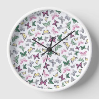 Elegant Butterfly Pattern Clock