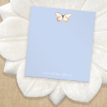 Elegant Butterfly Personalized  Notepad<br><div class="desc">Hand drawn rust-colored butterfly on pastel bluebackground</div>