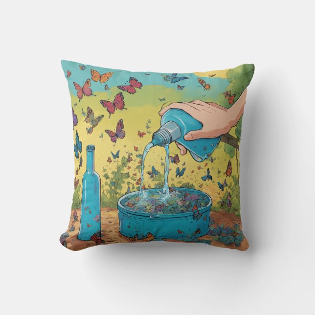 Elegant Butterfly Pillow (Front)