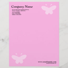 Elegant Butterfly - Pink Letterhead