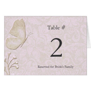 Elegant Butterfly Reception Table Number