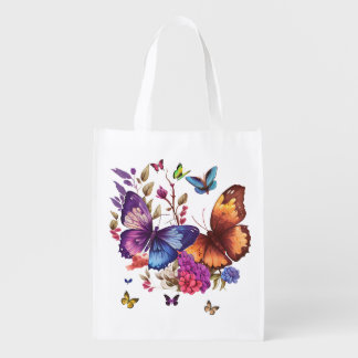 Elegant Butterfly Reusable Grocery Bag