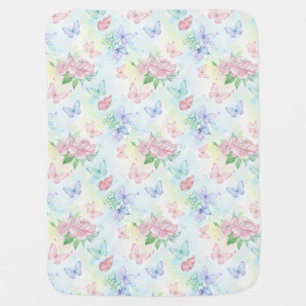 Elegant Butterfly Seamless Print Baby Blanket