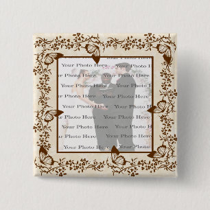 Elegant Butterfly Square Button