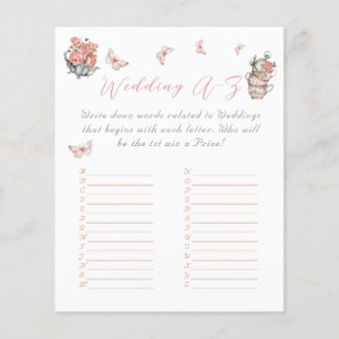 Elegant Butterfly Tea Floral Bridal Shower Game