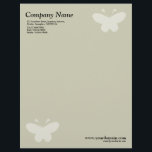 Elegant Butterfly - Warm Beige Letterhead<br><div class="desc">A business letterhead with an attractive and elegant Butterfly motif in the top right and bottom left hand corners of the page positioned half an inch from the edges. Company name, address along with telephone, Fax and Mobile numbers in the top left corner. Web and email address aligned in the...</div>