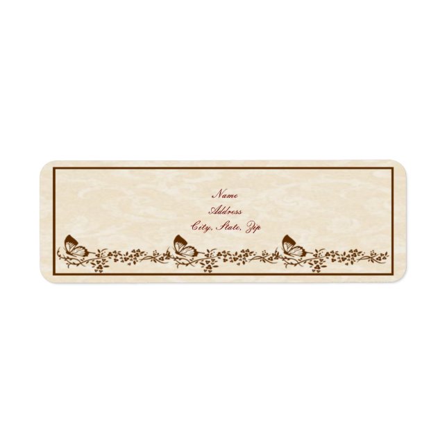 Elegant Butterfly Wedding Address Labels (Front)