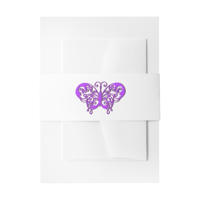 Elegant Butterfly Wedding Belly Bands Invitation Belly Band (Front Example)