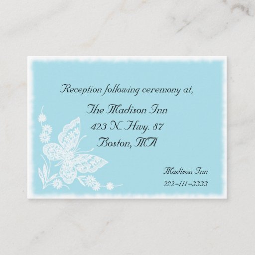Customizable Elegant butterfly Wedding enclosure cards Business Card